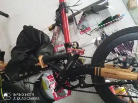 Sepeda lipat odeesy roxas 8.0 gold udah upgrade