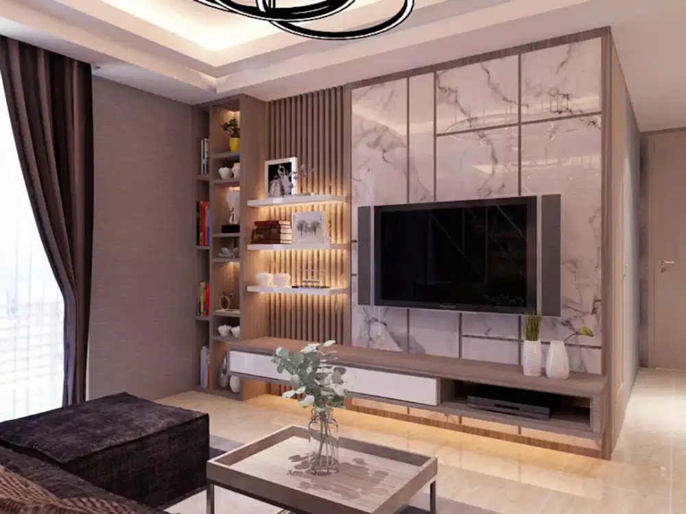 Bacdrop tv cabinet tv