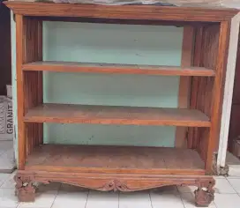 rak lemari buku jati