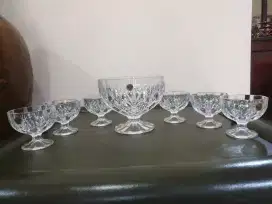 Satu set tempat eskrim kristal royal crystal rock made in Italy