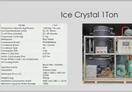 Pabrikasi Mesin Ice Tube Kap.1 Ton/hr