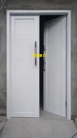 PINTU UTAMA ALUMINIUM DOUBLE SWING
