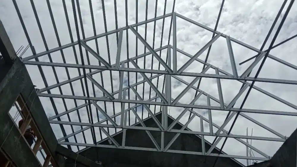 Kontruksi Rangka Atap Bajaringan Dan Plafon Gypsum