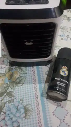 Parfum real Madrid, blackpink air cooler mini fan deodorant uniqlo