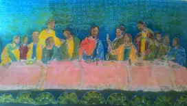 LUKISAN KAIN BATIK TULIS PERJAMUAN TERAKHIR (THE LAST SUPPER)