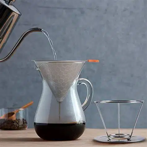 Glass Coffee Server 400ml with 1x4 Stainless Mesh Fillter Dripper