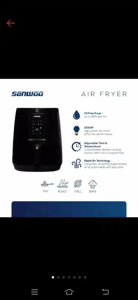 Sanwoo Air Fryer KOR-3506DI Hitam