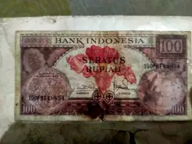 Uang kuno seratus rupiah tahun 1959