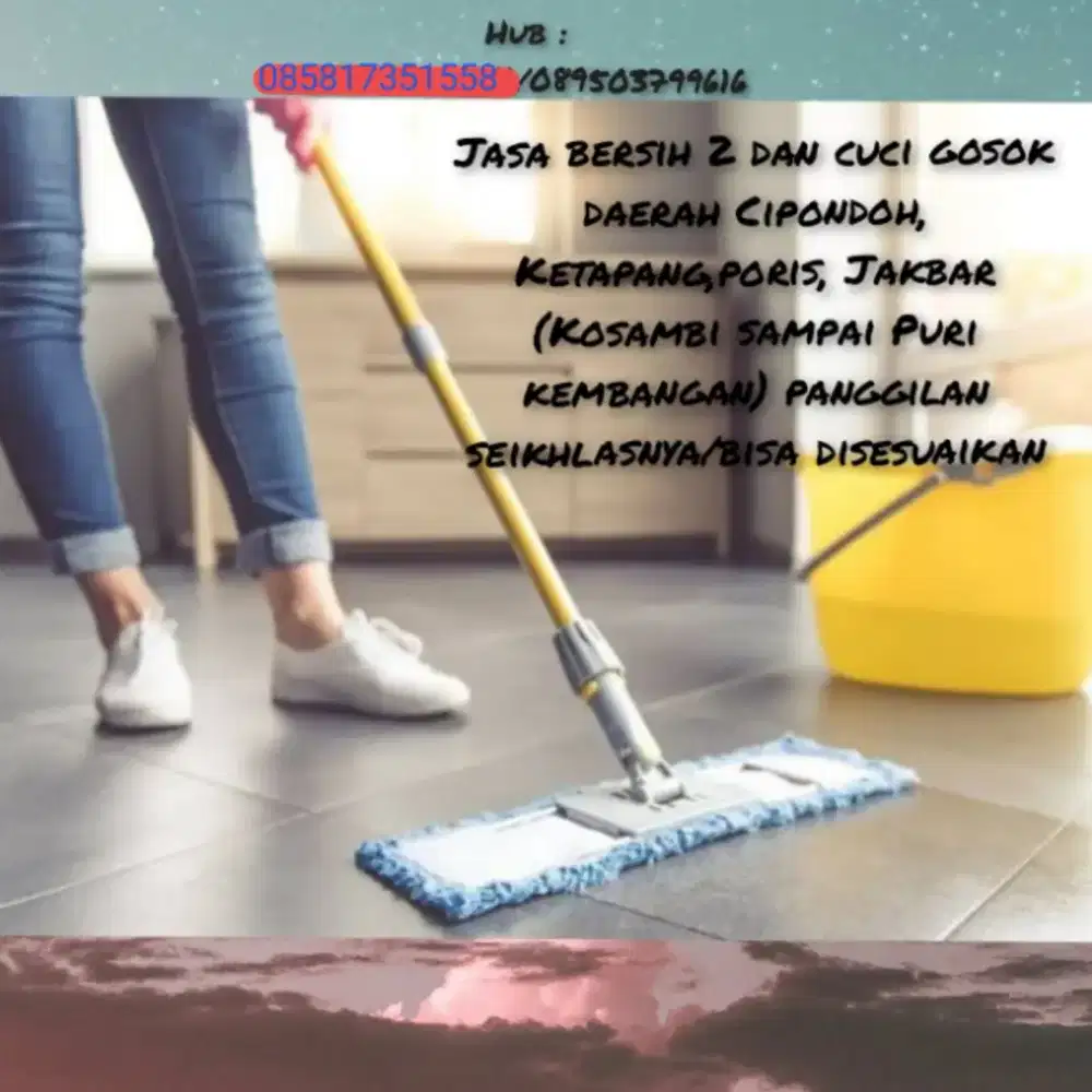 Bersih bersih rumah, kosan, kontrakan dll