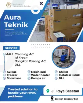 Servis ac kulkas mesin cuci dll Bergaransi