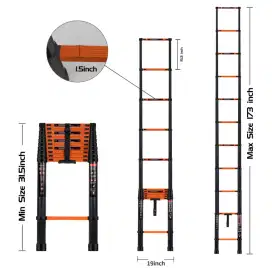 4,4 meter tangga lipat teleskopik aluminium