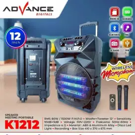 Speaker bluetooth advance 12 FREE 2 Mic tanpa kabel