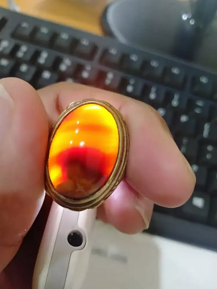 Cincin Batu akik warna coklat