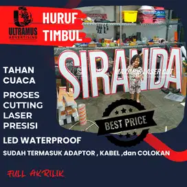 LETTER SIGN AKRILIK OUTDOOR HURUF TIMBUL AKRILIK LED