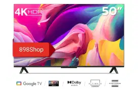 TCL LED TV 50 Google TV Android 11 UHD 4K Digital TV Bluetooth Resmi