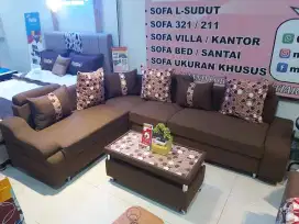 Sofa L + meja bisa custom/pesan