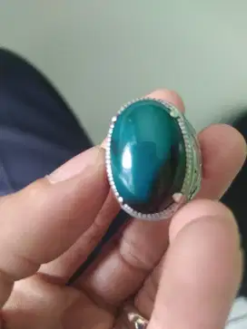 batu bacan lawas ring perak jadul