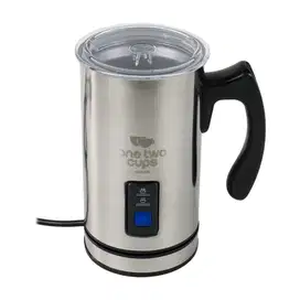 one two cups elektric milk frother pembuat busa susu kopi latte 500w