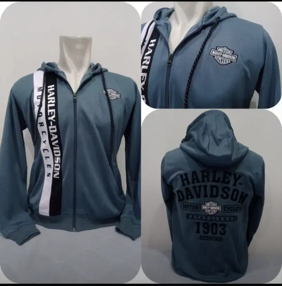 Jaket Hoodie Harley Davidson Barensil Full Bordir
