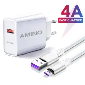 Amino 3A 18W Qualcomm Fast Charger Cas 4A Type C USB Kabel Micro USB