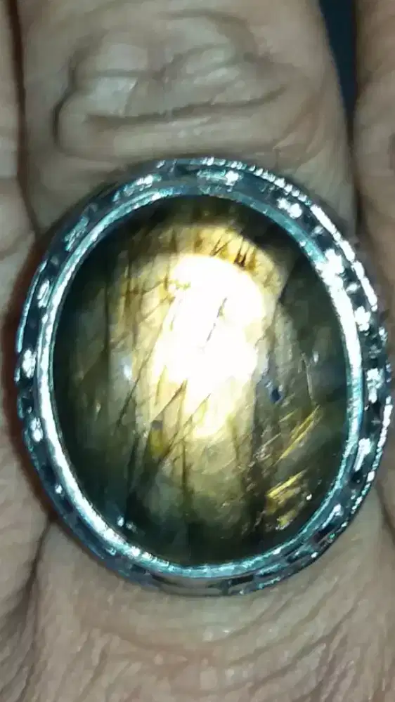 Jual Batu Cincin Natural Labrador Gold Big Unik sekali Langka