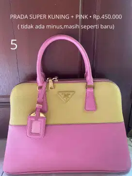 PRADA SUPER YELLOW + PINK. No minus spt baru cantik mulus