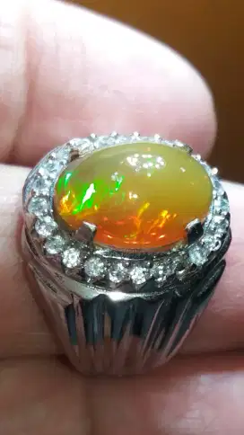 Jual Batu Cincin Kalimaya Milky Pelangi Good Condition n Looking