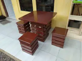 Meja kafe kayu waru