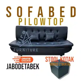 Sofa bed pilowtop + pup kotak bonus 2 bantal