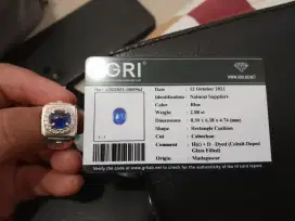 Memo + Batu blue safir madagastar ring perak