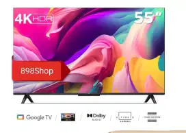TCL TV 55 Google TV Android 11 UHD 4K Dolby HDMI 2.1 Digital TV Resmi