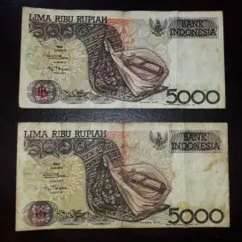 Uang Kuno Jadul 5.000 Rupiah Tahun 1992