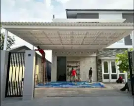 Kanopi atap spandek alderon solarplat kaca dll #arcamanik