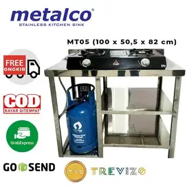 Meja Dapur / Kompor / Meja Stainless MT05 METALCO Lpg 5 Kg Masuk