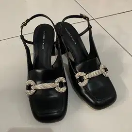 Charles & Keith Original Sepatu Loafer Beaded Slingbac Uk 38