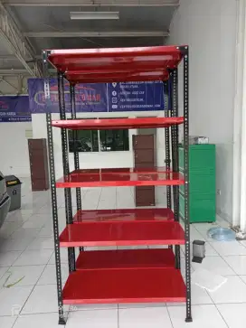 Ready rak besi siku lubang serbaguna untuk tempat usaha dll