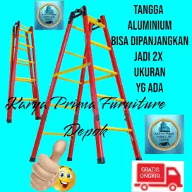 Tangga Lipat Aluminium kuat, awet ukuran 1,5 meter 900rb free ongkir