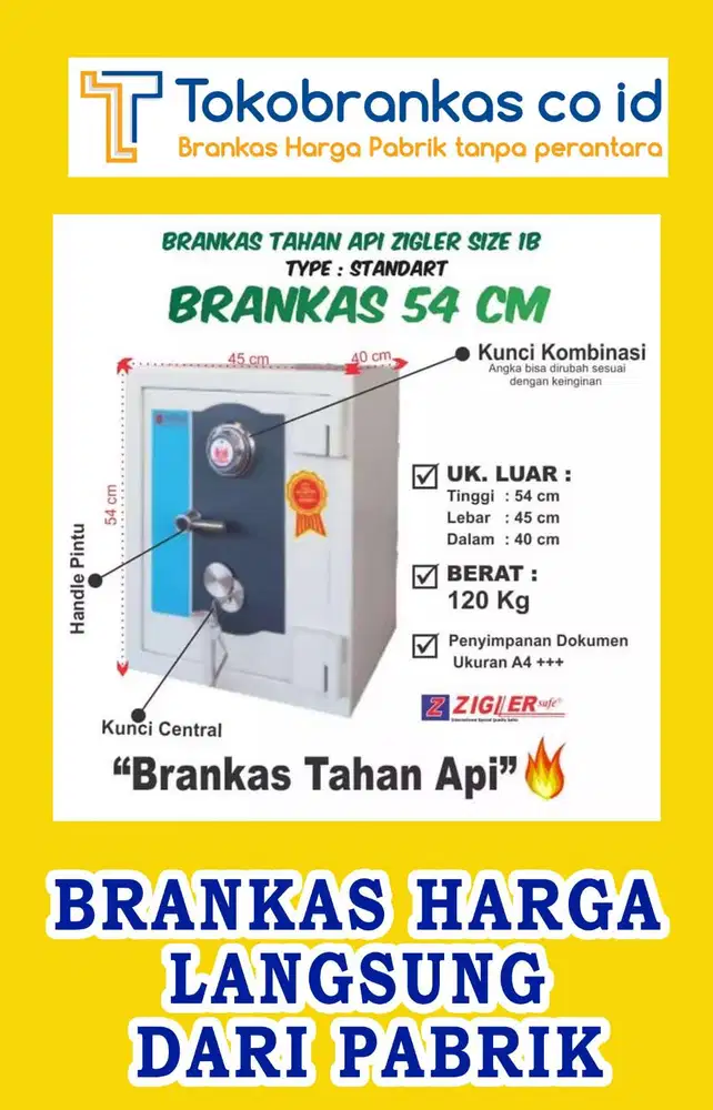 Brankas Zigler 1b Tahan Api ber SNI 4Jtan bukan abal-abal
