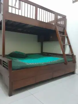 Jual tempat tidur jadul jati solid ukuran no.1.