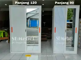 Lemari Sleding Besi 90 120 160 Beragam Motif - Gratis Ongkir Jogja
