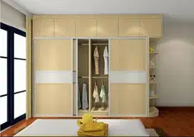 lemari baju kamar set meja belajar rias kitchen dapur backdrop tv