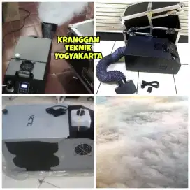 (KRANGGAN TEKNIK)mesin dry es acara pernikahan low fog wedding machine