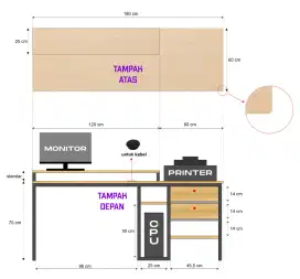 Meja kantor.meja kerja.meja belajar.meja komputer pc.furniture. rak