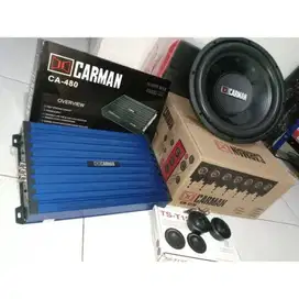 Paket audio mobil MERK Carman FULL SET PLUS HEAD UNIT DOUBLE DIN