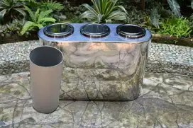 Tempat Sampah Stainles uk.P.95 x L.35 x T.66 cm 3 in 1