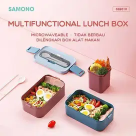 Samono SSB010 Lunch Box Kotak Makan Plastik Multifungsi Bento Set Food