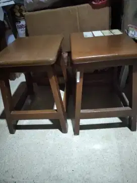 Kursi Persegi Empat Kayu Jati Tua Solid Preloved Mulus