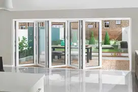 Pintu Lipat upvc 5 daun putih