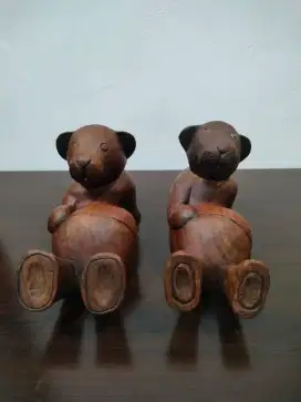 Patung Kayu Beruang (2 pcs)