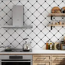 WALLPAPER STICKER DAPUR ANTI MINYAK/AIR & TAHAN PANAS UKURAN 60cm x 3m